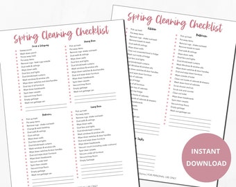 Spring Cleaning Checklist | Printable | Deep Cleaning Checklist | Cleaning Checklist | Home Management | Home Binder