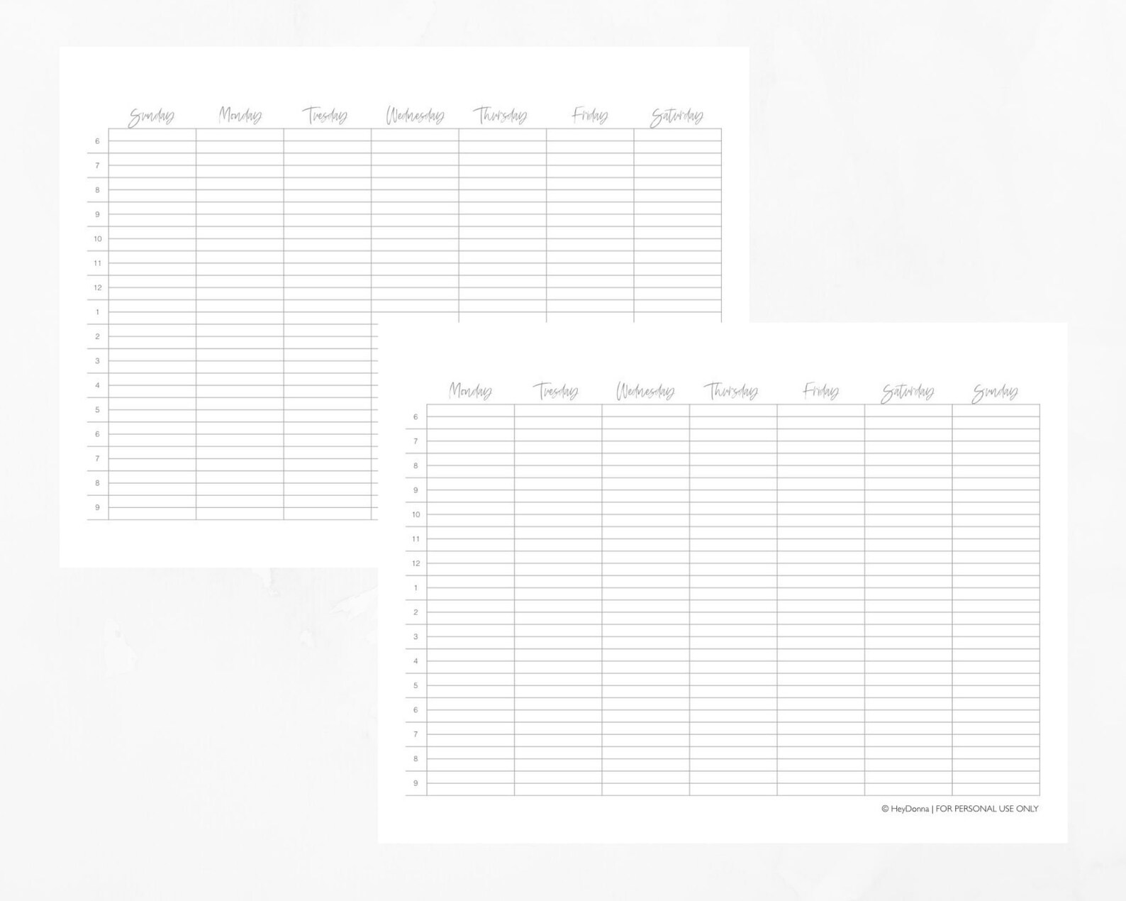 Time Blocking Printable Worksheets With Half-hour Blocks - Etsy