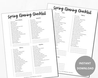 Spring Cleaning Checklist | Printable | Deep Cleaning Checklist | Cleaning Checklist | Home Management | Home Binder