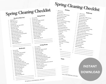 Spring Cleaning Checklist | Printable | Deep Cleaning Checklist | Cleaning Checklist | Home Management | Home Binder