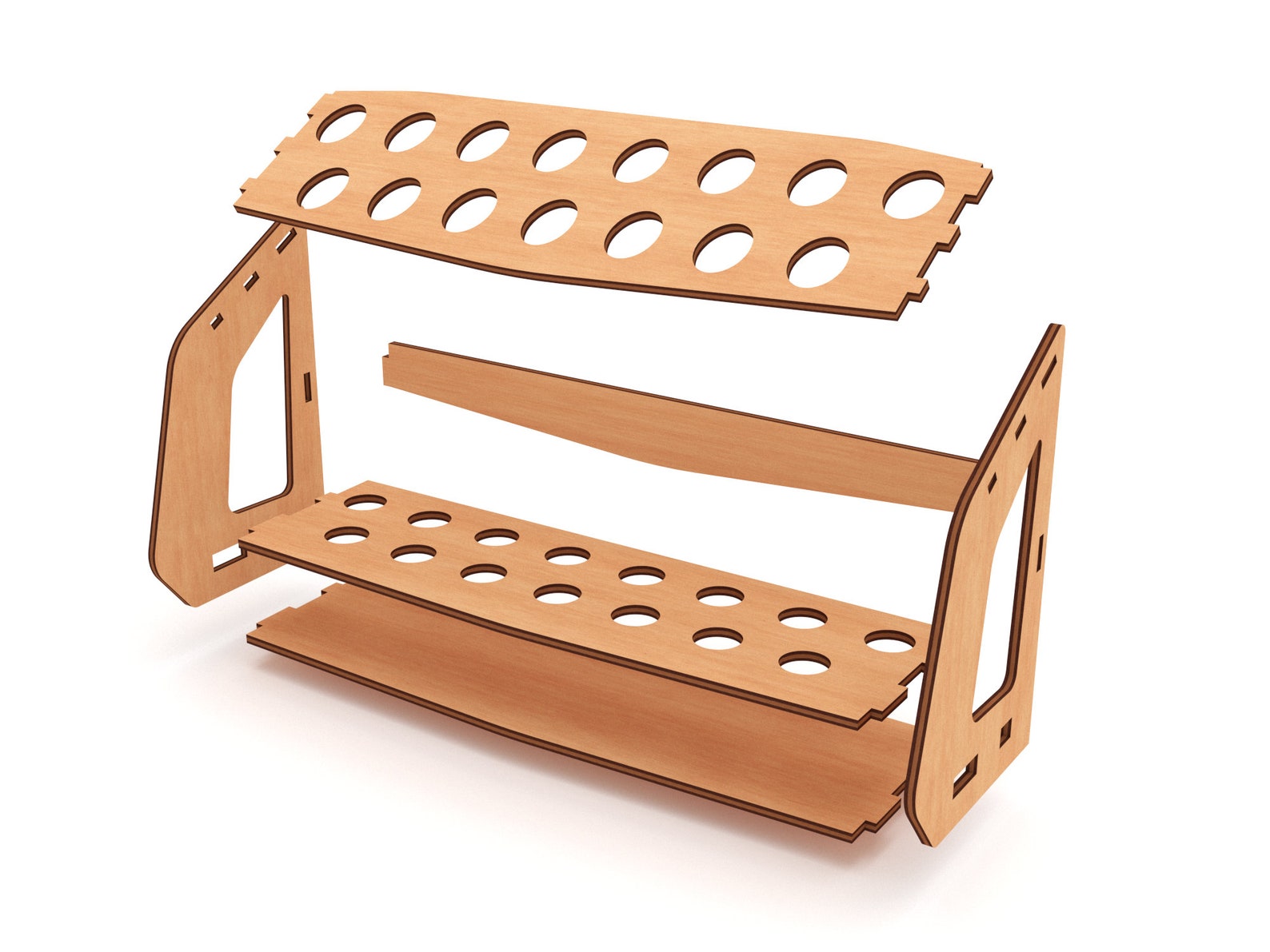 Test Tube Spice Rack Vector File - Laser Cut Project for Cnc - Counter ...
