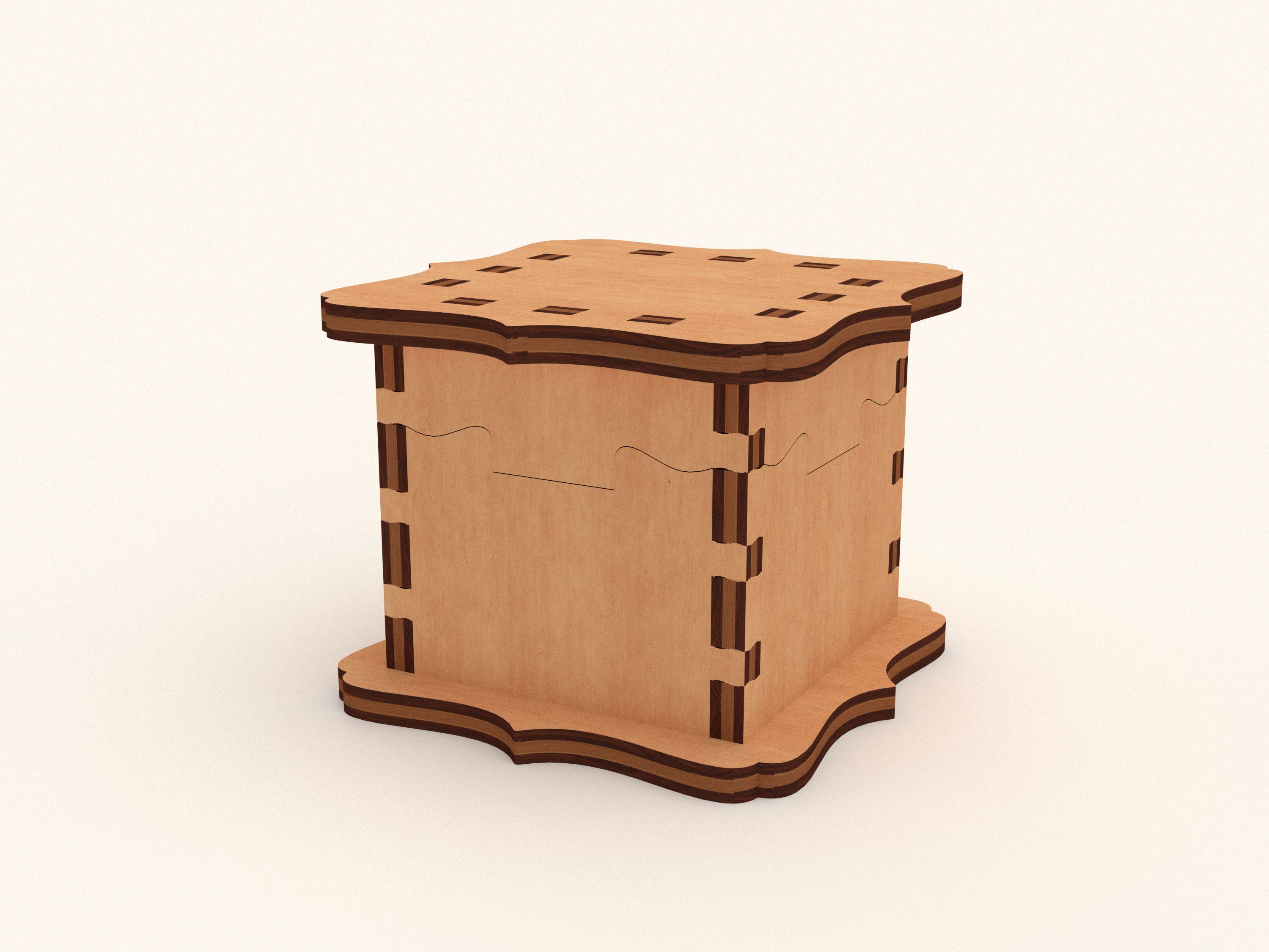 Jewelry Box Vector File Laser Cut Project Template Small Wooden Box