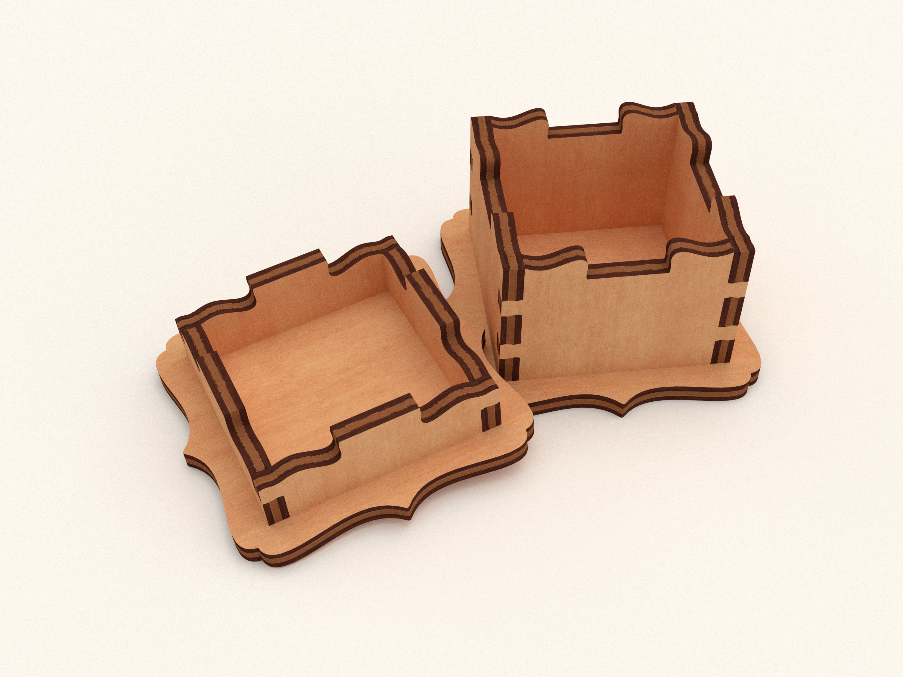 Jewelry Box Vector File Laser Cut Project Template Small Wooden Box