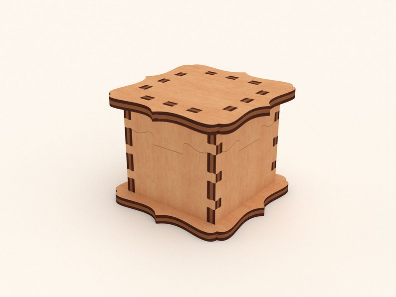 Jewelry Box Vector File - Laser Cut Project Template - Small Wooden Box ...