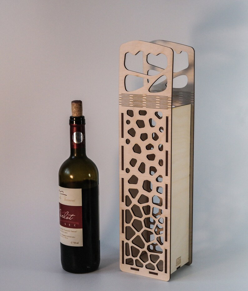 Wine box vector file laser cut project plan instant Etsy