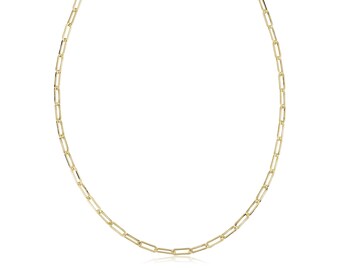 10k Yellow Gold Paperclip Link Chain Bracelet (2.5 mm, 7.5 inch) | Minimalist Jewelry for Women