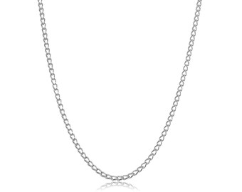 Sterling Silver Cage Link Chain Necklace (2mm)
