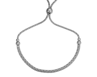 Silver Mesh Bolo Bracelet (2.6mm)