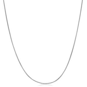 Platinum 0.5mm Venetian Box Chain Necklace (16, 18 or 20 inch)