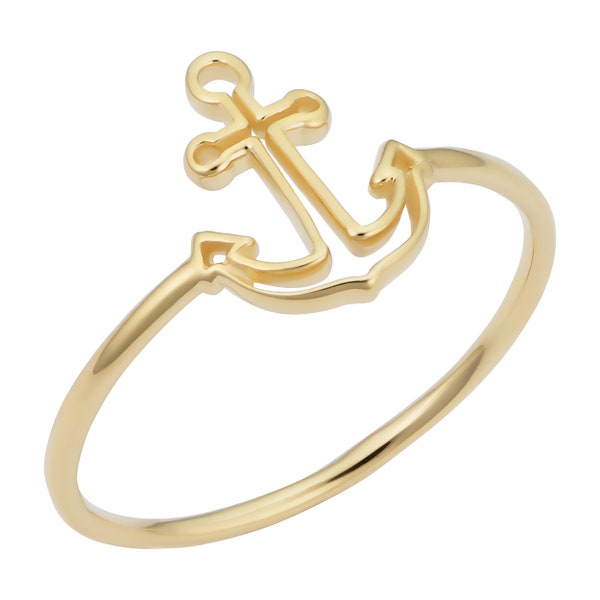 Minimalist 14k Yellow Gold 11.3mm Anchor Ring