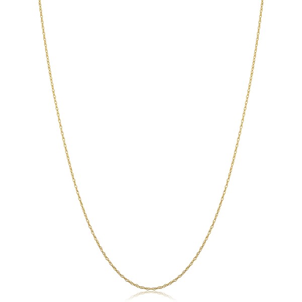 Solid 14k Yellow Gold 0.7 mm Rope Chain Necklace (14, 16, 18, 20 or 24 inch)