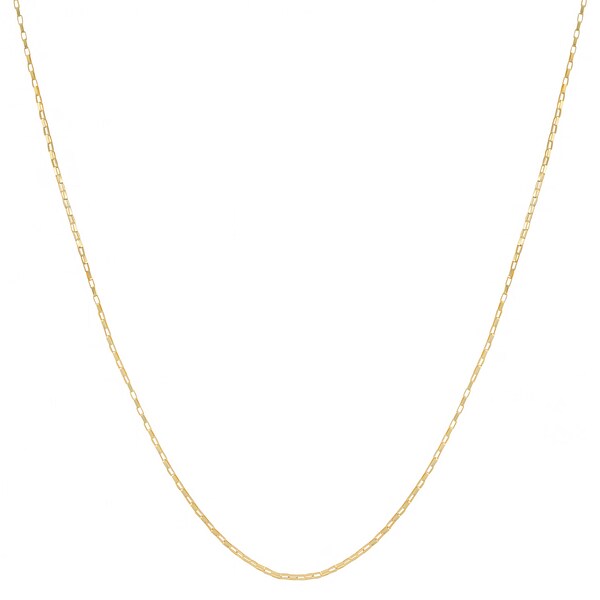 14k Yellow Gold 0.7 mm Venetian Long Box Chain Pendant Necklace for Women (16, 18, 20, 22, 24 or 30 inch)