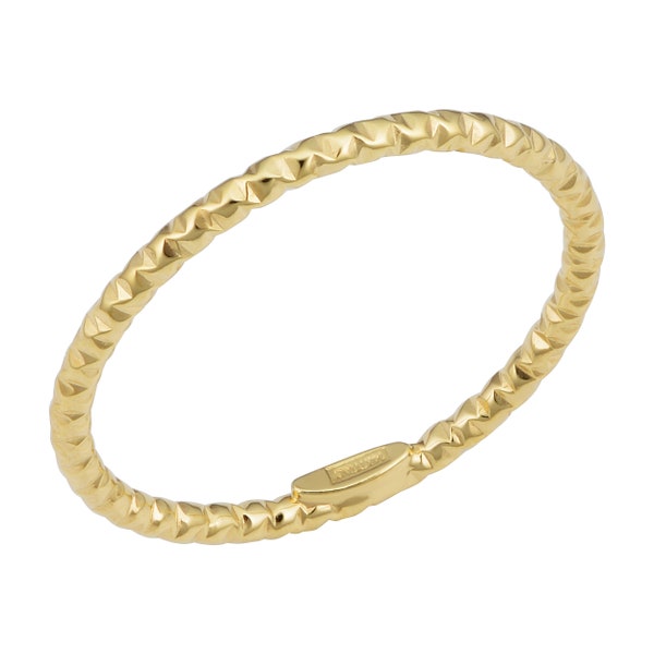 14k Yellow Gold Minimalist Diamond-cut Band Knuckle Stacking Midi Ring (1.5 mm)