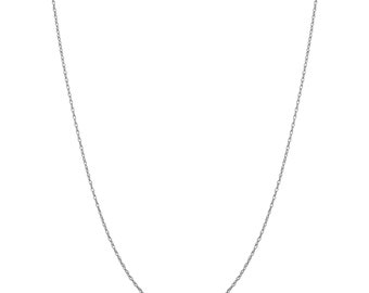 14k White Gold Dainty Rope Chain Necklace (0.7 mm, 24 inch)