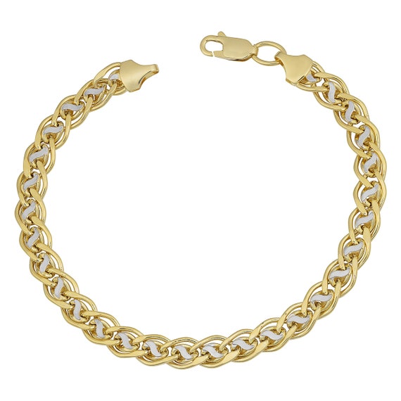 Chunky Double Link Gold Filled Chain Bracelet 7.5