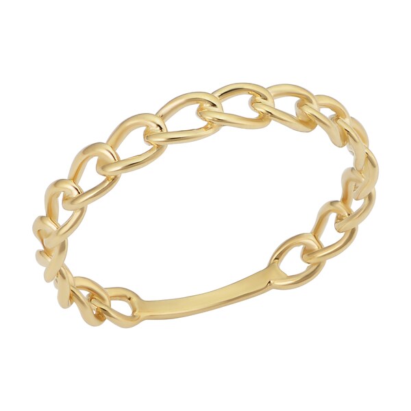 14k Yellow Gold 3.25 mm Curb Link Ring | Minimalist Jewelry for Women