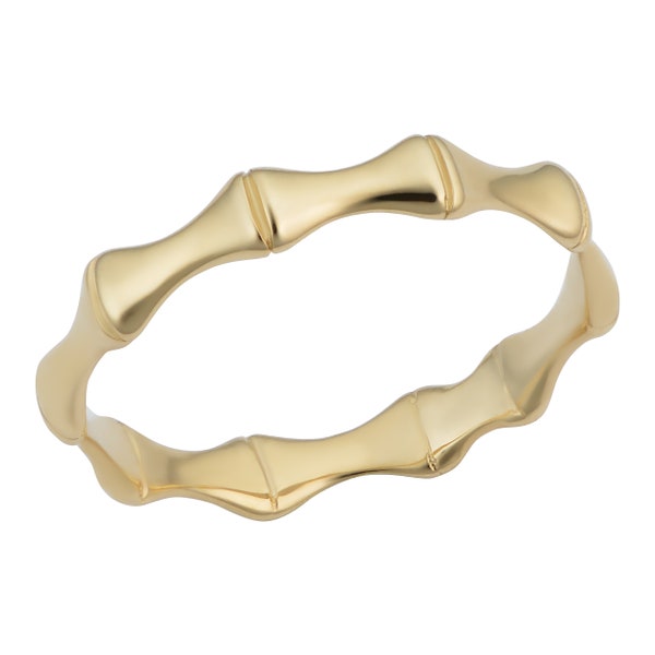 14k Yellow Gold 3.4 mm Bamboo Ring | Minimalist Jewelry for Women