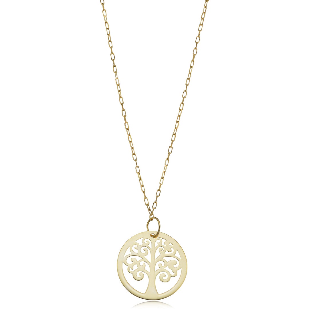 Honolulu Jewelry Company 14K Yellow Gold Tree of Life Necklace 