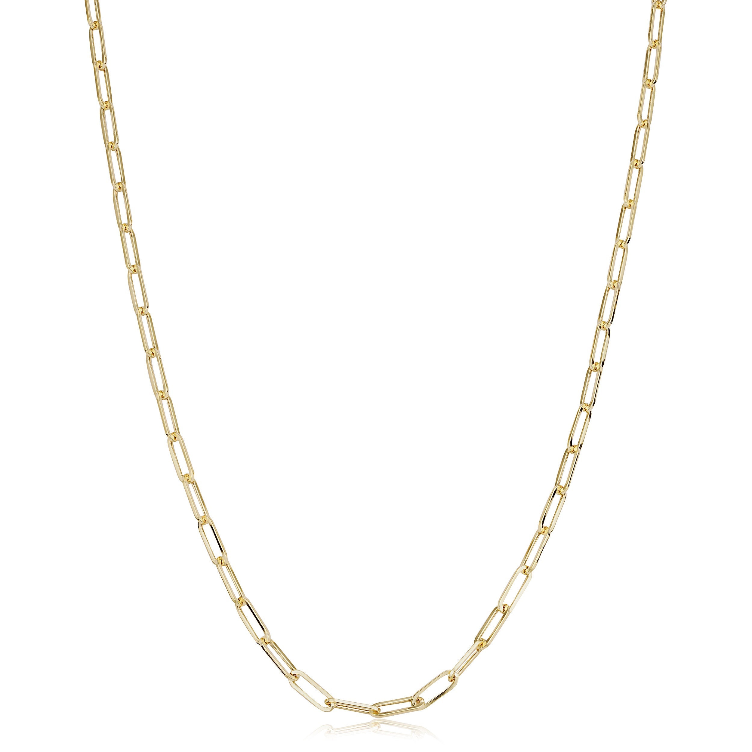 10k Yellow Gold Paperclip Link Chain Necklace 2.5 Mm - Etsy