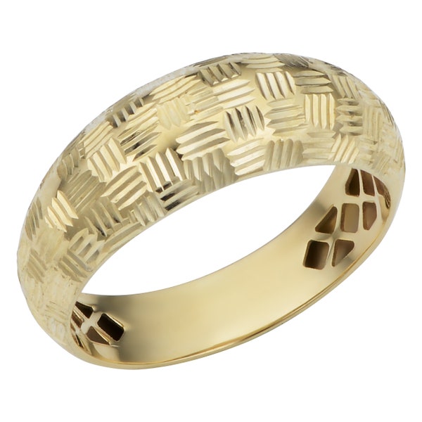 10k Yellow Gold Diamond-cut Weaved Design Ring (size 5, 6, 7, 8 or 9)