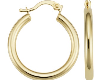 14k Gold Filled 3 mm Classic Round Hoops | Jewelry for Women