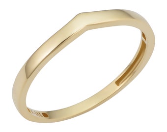14k Yellow Gold 3.25 mm Chevron Midi Knuckle Thumb Stackable Ring | Minimalist Jewelry for Women