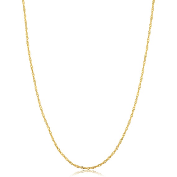 14k Yellow Gold Filled 1.4 Mm Singapore Chain Pendant Necklace - Etsy
