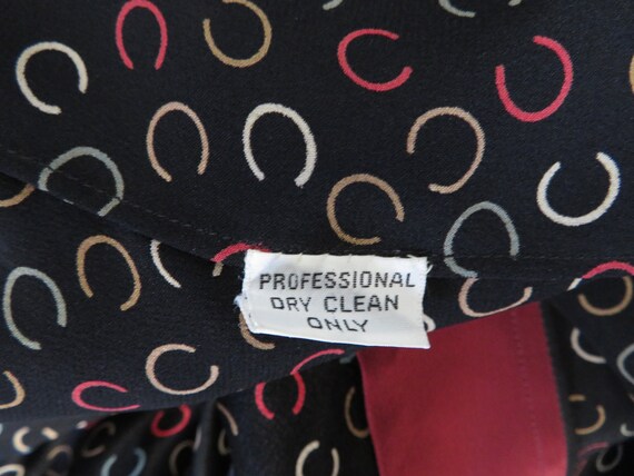 Black Pussy Bow Blouse | Horseshoe Print - image 10