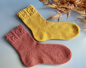 Chaussettes fines en alpaga tricotées à la main pour adultes UE 38-39 US 7.5-8.5 UK 5-6