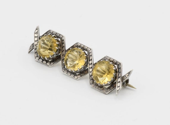 Antique Citrine trilogy brooch c clasp, November b