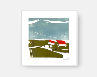 Iona Lino Print - Isle of Iona - Isle of Mull - Scotland