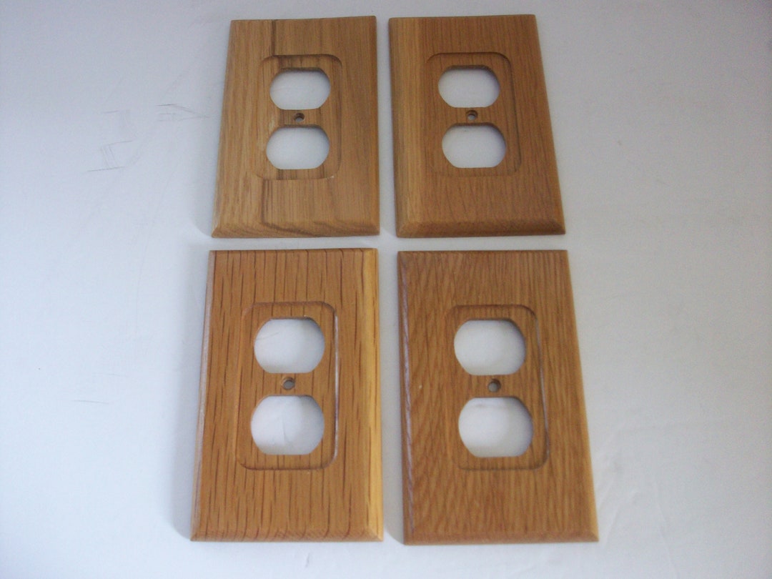 Vintage Oak Outlet Covers Set of 4 Vintage Wood Cover Etsy