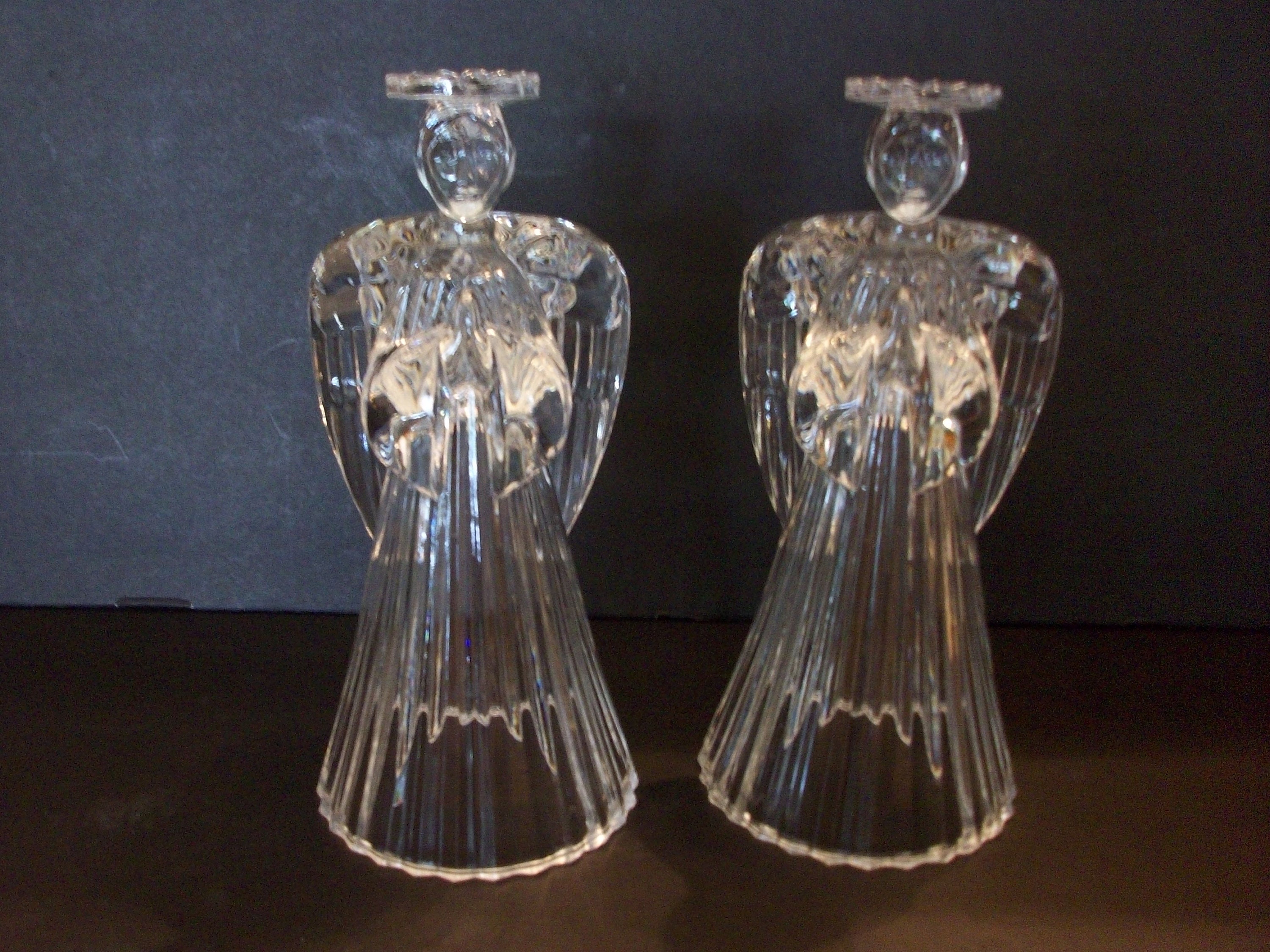 Lead Crystal Angel Candle Holders Vintage Pair Praying Angels Etsy