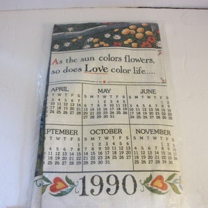 1990 Linen Calendar Towel by Stonelea, Vintage Old Grist Mill Wall Hanging  Calendar as the Sun Colors Flowers, so Does Love Color Life - Etsy