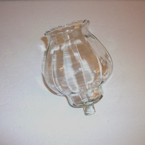 Clear Glass Votive Holder by Home Interiors and Gifts (Homco), Vintage Pegged Candle Holder, Decorative Scalloped Top Votive Cup