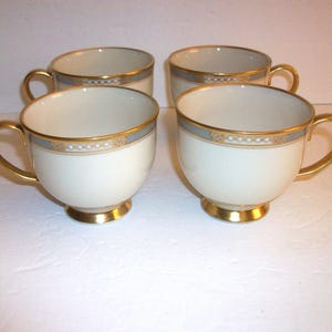 Vintage Lenox &quot;McKinley&quot; Presidential Footed Cups - Set of 4, Premium Elegant Dinnerware, Dining and Serving