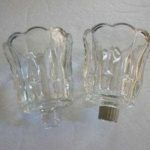 Vintage Homco Glass Votive Holders: Scalloped Edge Candle Cups Pair