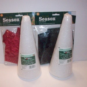 Extra Large Styrofoam Cones in Sets of Two, Two Sizes Height 30 Cm