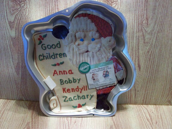 Wilton Santa Checking List Cake Pan Vintage Etsy