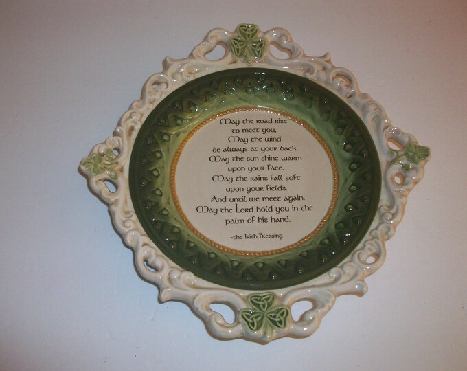 Irish Blessing Porcelain Plate by Grasslands Road, Vintage Collectible