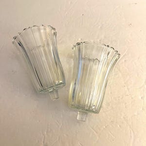 Vintage Striped Glass Votive Cups - Home Interiors and Gifts, Set of 2