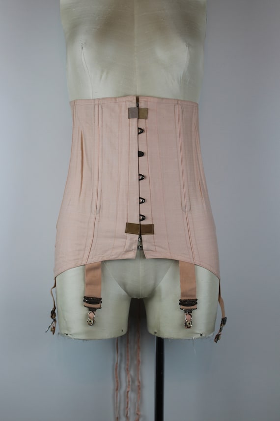 1940s Vintage Pink Cotton Girdle, Vintage Corset,