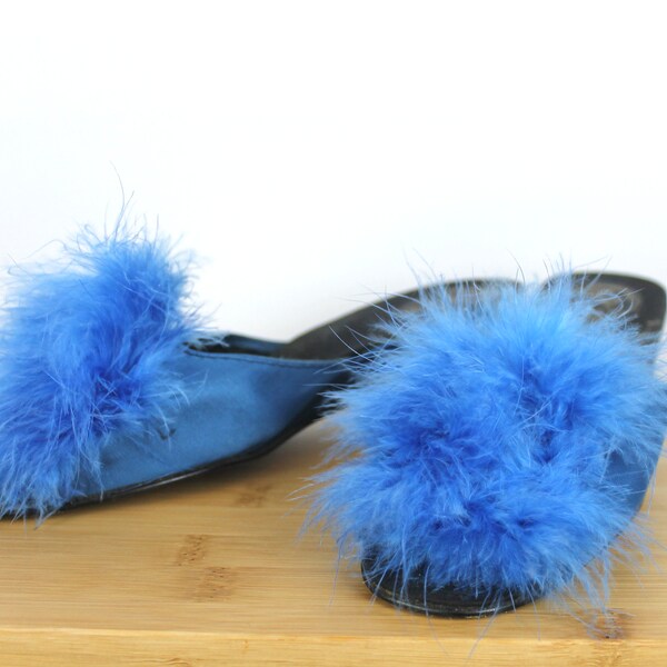 Marabou Slipper Heels - Etsy