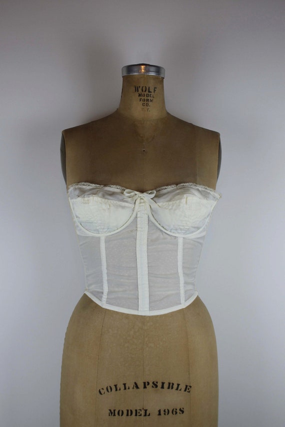 1950's "Star" Strapless White Bustier Bra, Vintage