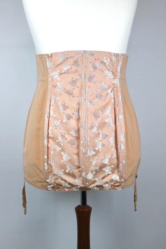 PLUS SIZE 1960s Pink Brocade Shapewear Girdle, Vintag… Gem