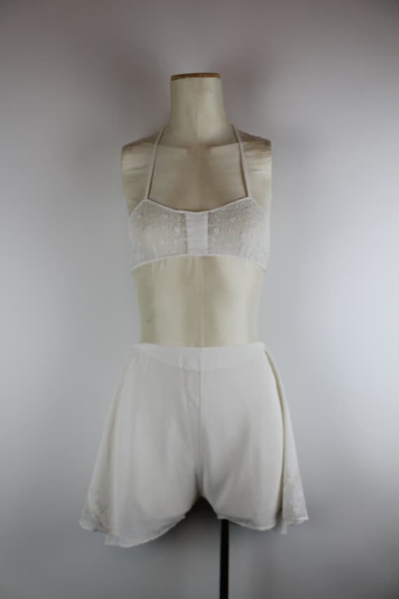 1920s Silk Lingerie Set, Vintage 20s Embroidered B