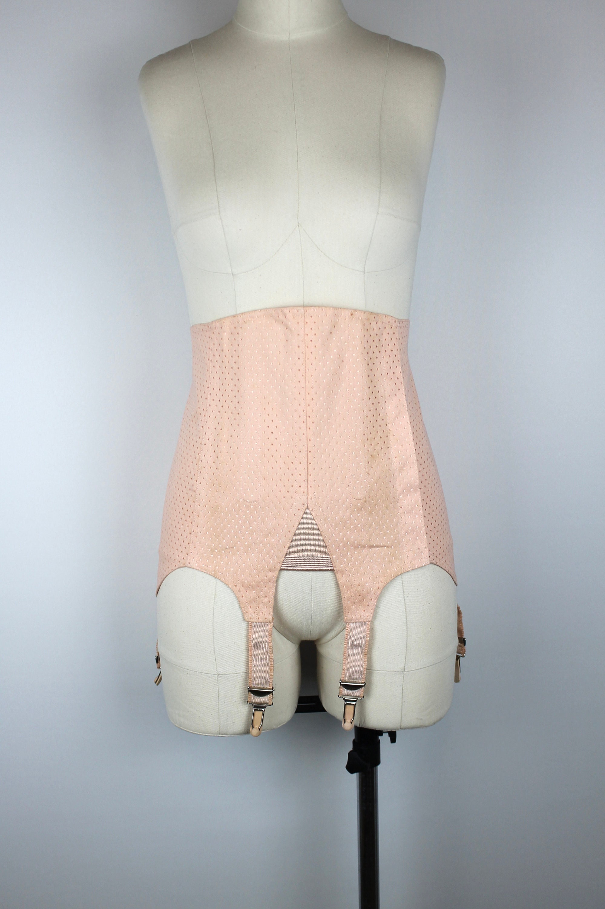 1950s Deadstock Salmon Pink Girdle Belt