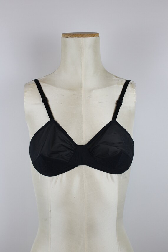1930’s 40s Black Bra, Vintage Nude Bra, Pointed Bu