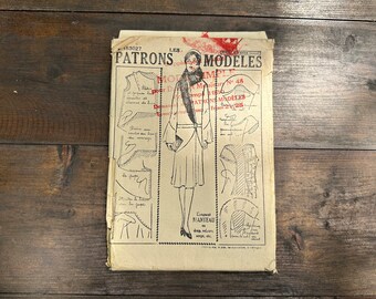 1920s Vintage Sewing Pattern "Les Patrons Modeles", Elegant Coat, Antique Pattern