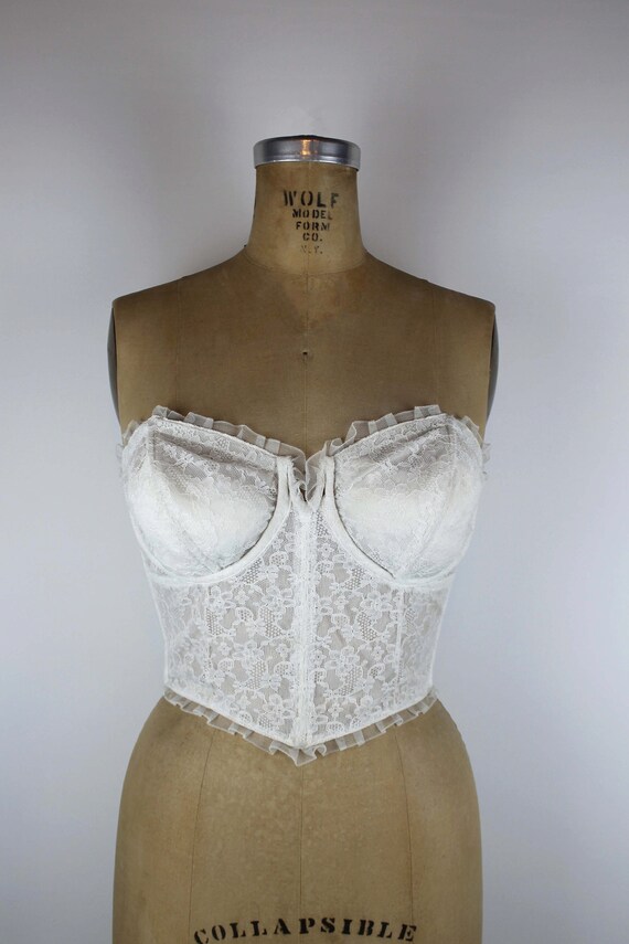1950's "Star" Strapless White Bustier Bra, Vintage
